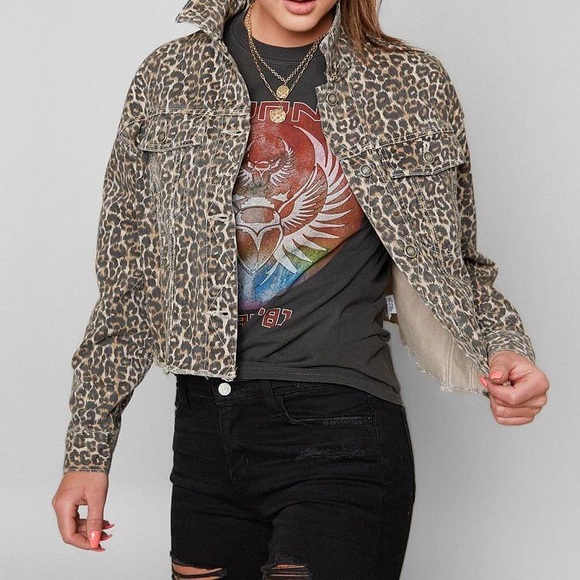 Free People | Animal Print Denim Jacket - Picture 1 of 12